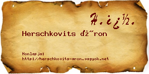 Herschkovits Áron névjegykártya
