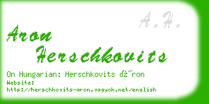 aron herschkovits business card